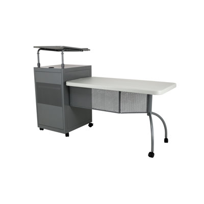 Desktern Teacher's Desk & Lectern Combo, Gray