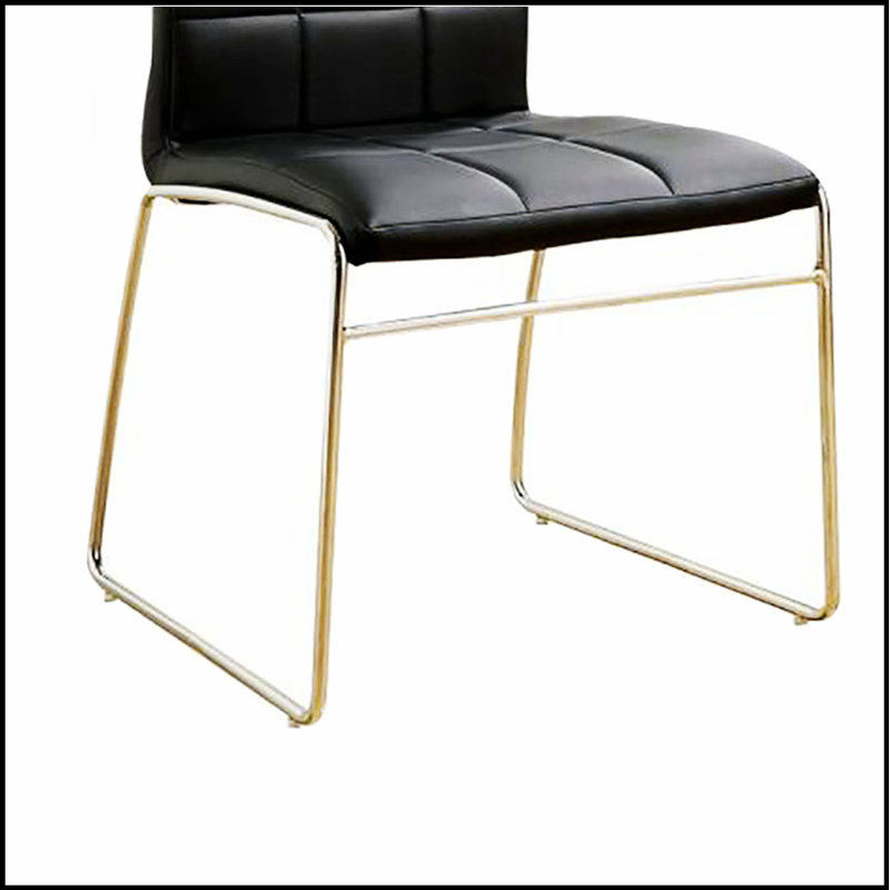 Ensemble de 2 chaises d'appoint rembourrées en similicuir en chrome, parfaites pour les intérieurs modernes et les sièges confortables