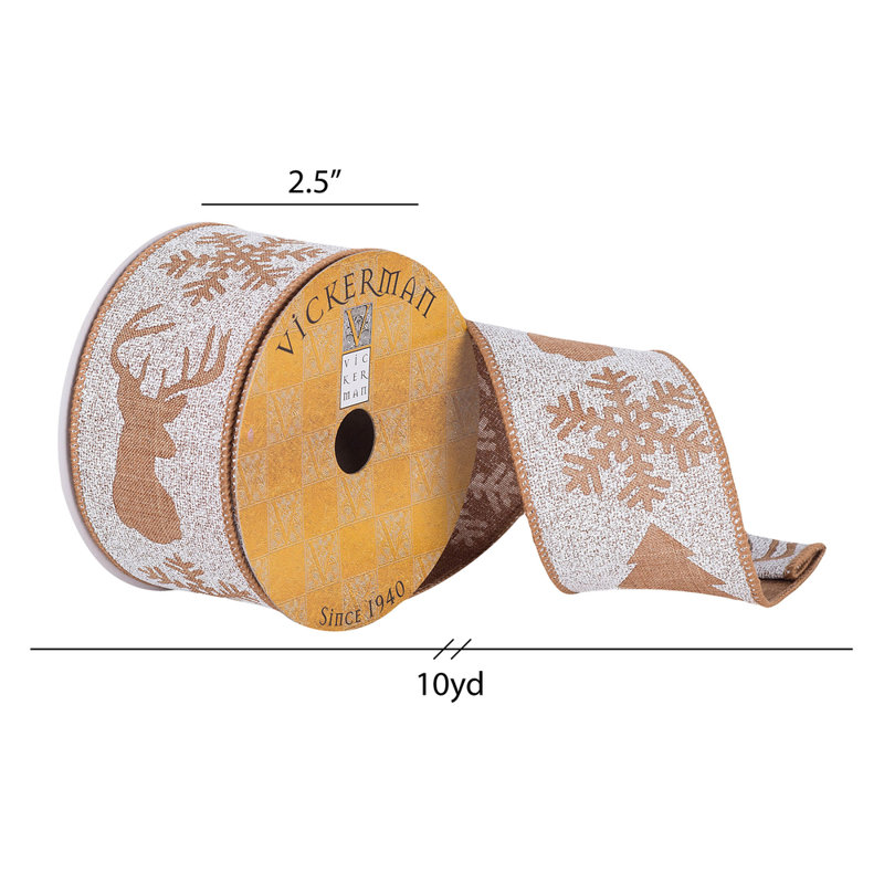 Ruban flocon de neige cerf