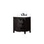 Meuble-lavabo brun rustique 30 po X P 22 po D, ensemble de comptoir et robinet en quartz blanc-117980153