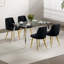 Chaise de salle à manger moderne simple en velours avec tabouret et dossier de chambre-169656368-169656369