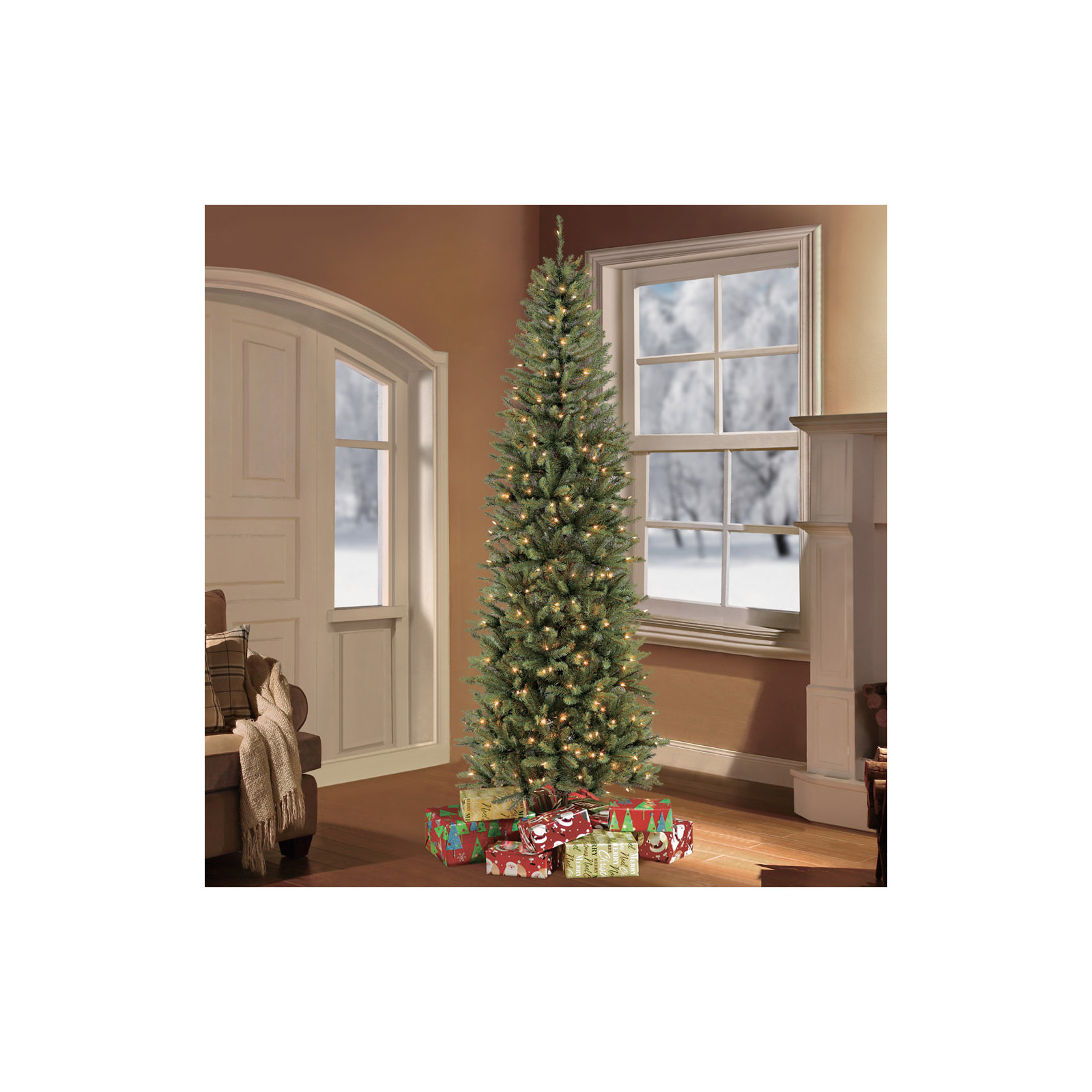 Fraser Lighted Artificial Christmas Tree, 6.5' H