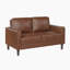 Ussery 54" Modern Loveseat with Faux Leather, Pocket Coils, Faux Wood Feet-105864614
