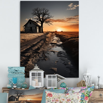 «Sunrise Horizon On Barn Photo», reproduction sur toile