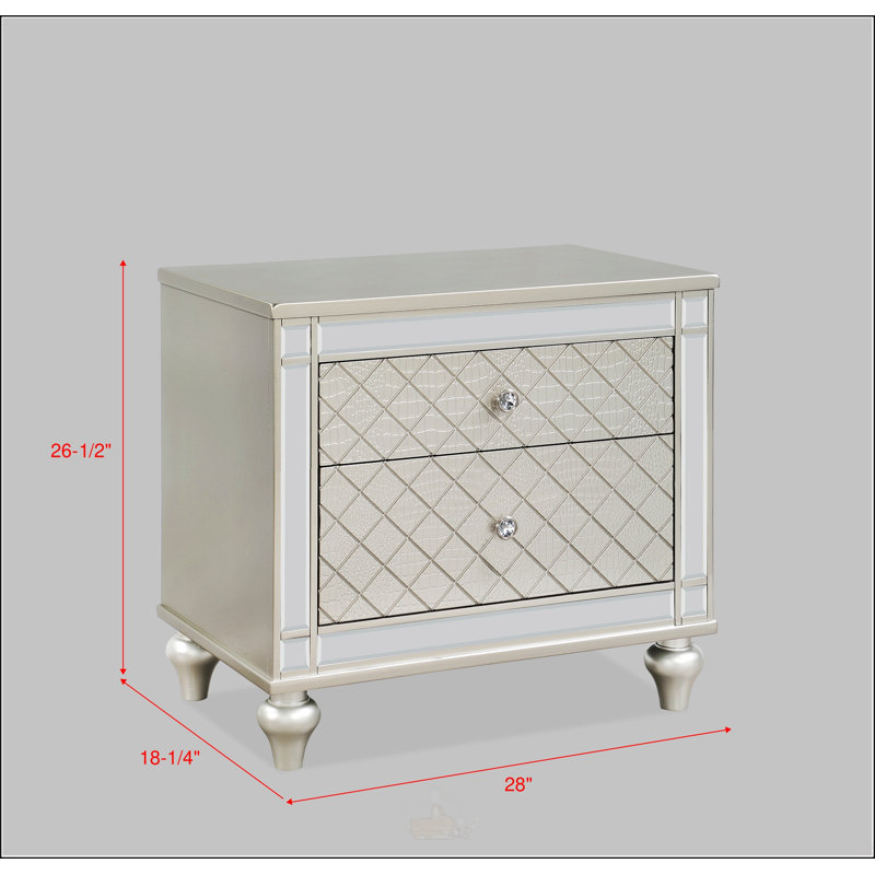 Table de chevet 2 tiroirs Glam