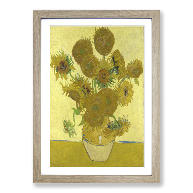 The Sunflowers by Vincent Van Gogh - Framed Print, 36cm H x 27cm W x 2cm D, Oak Framed