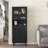 Hudock with 2 Glass Doors and open storage-411727755