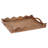 Handcrafted Mango Wood Serving Tray with Scalloped Edge Design, Rustic Wooden Decorative Tray for Coffee Table, Dining & Entertaining, 16" L x 12" W