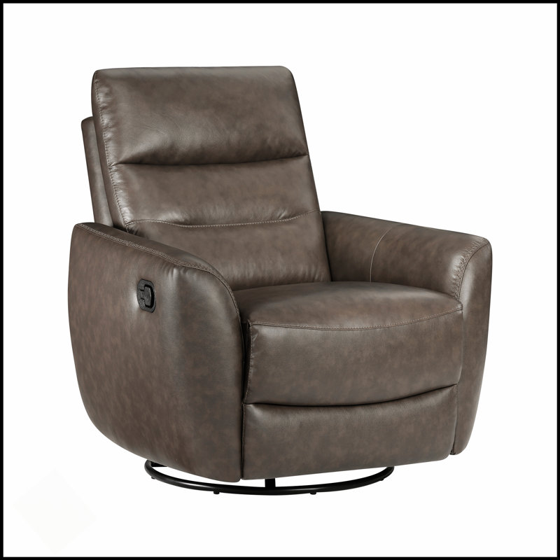 Fauteuil inclinable et oscillant luxueux avec un confort moelleux et un revêtement en cuir durable pour le salon, Taupe
