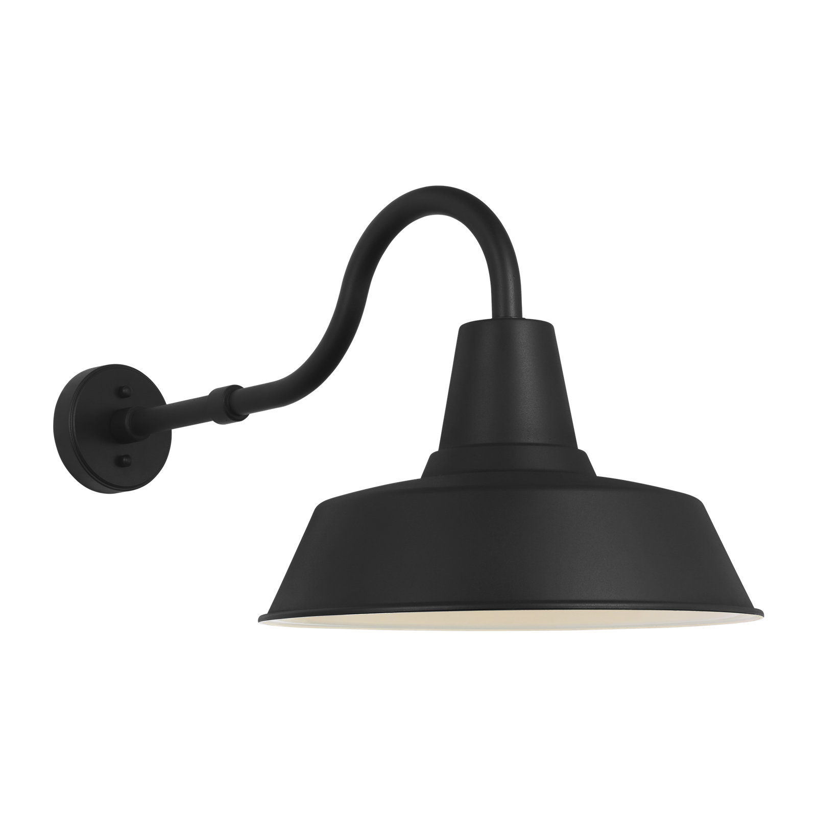 Single Light Dome Outdoor Wall Light, 15" H x 16" W x 24" D, No, Textured Black