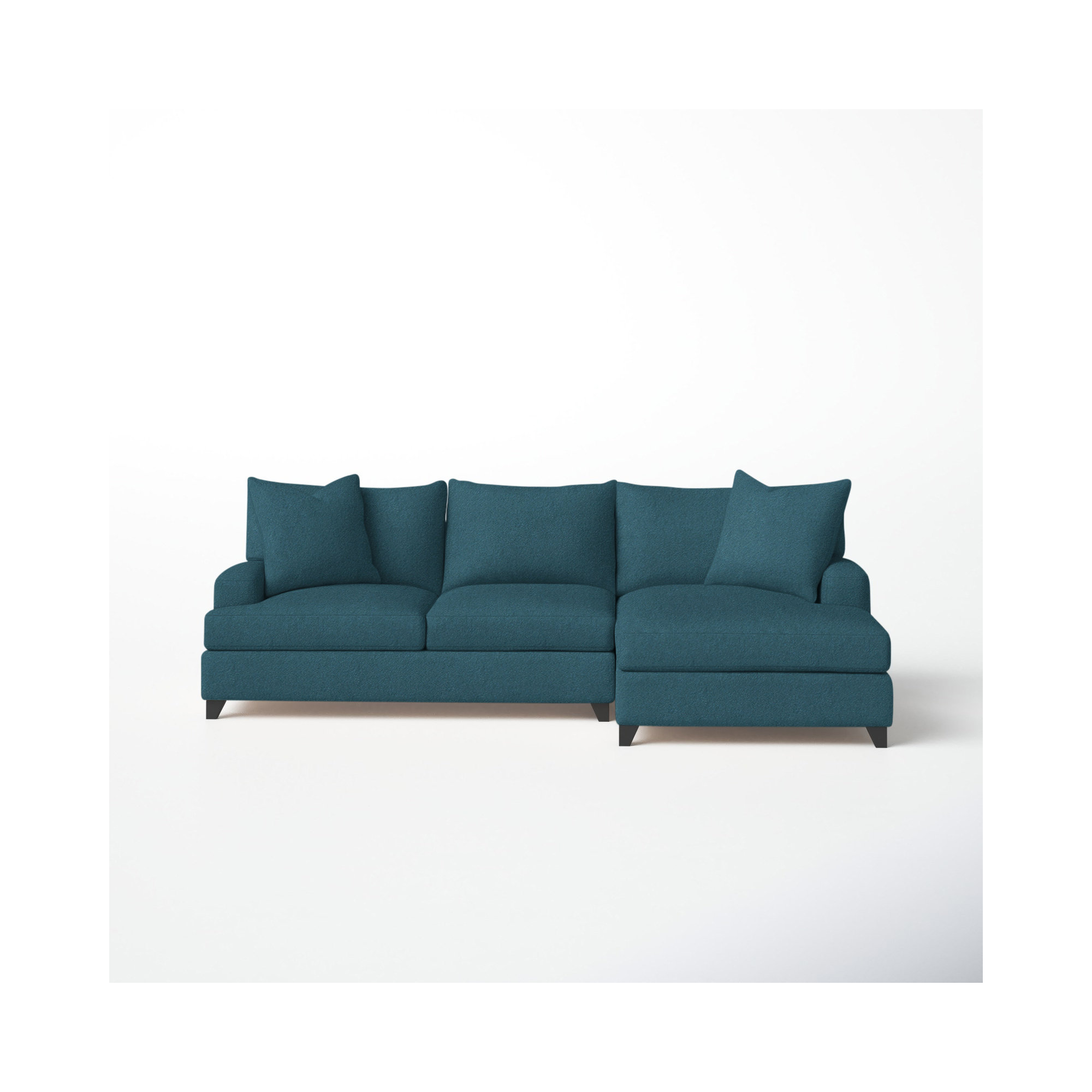 Shorewood Upholstered Chaise L-Sectional, Bella Peacock, Right Hand Facing
