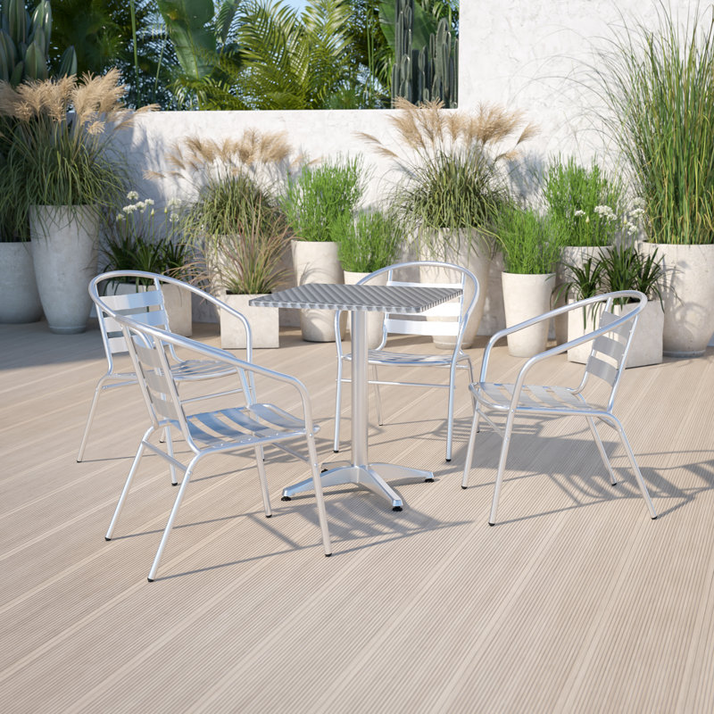 Lila Modern Aluminum Lightweight Outdoor Dining Armchair - Stackable