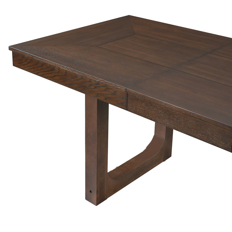 Venn Extendable Dining Table Set with Upholstered Chairs, Brown, 5 Pieces