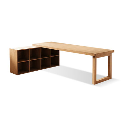 Bureau en bois massif en L Burlywood