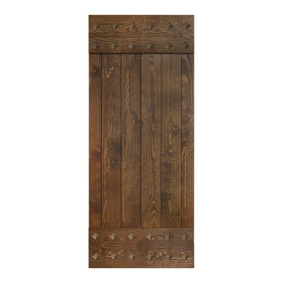 84'' Solid Wood Paneled Matte without Installation Hardware Kit Barn Door