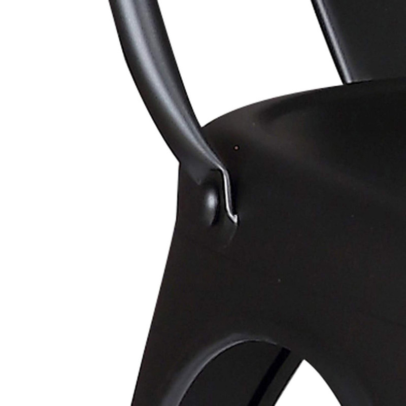 Guilherme 33'' H Stacking Side Chair, Matte Black, 2