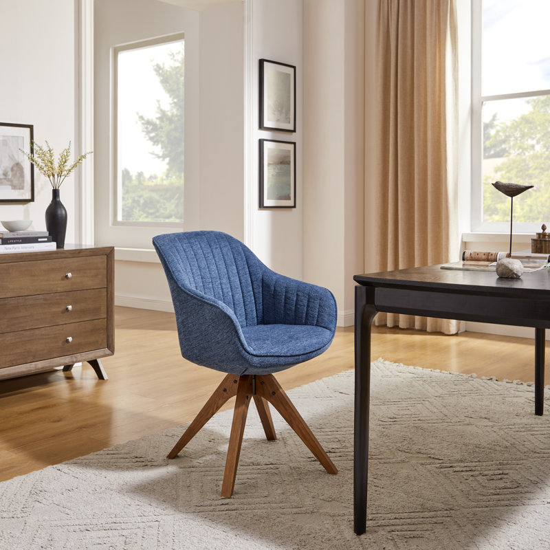 Upholstered Swivel Armchair, Blue