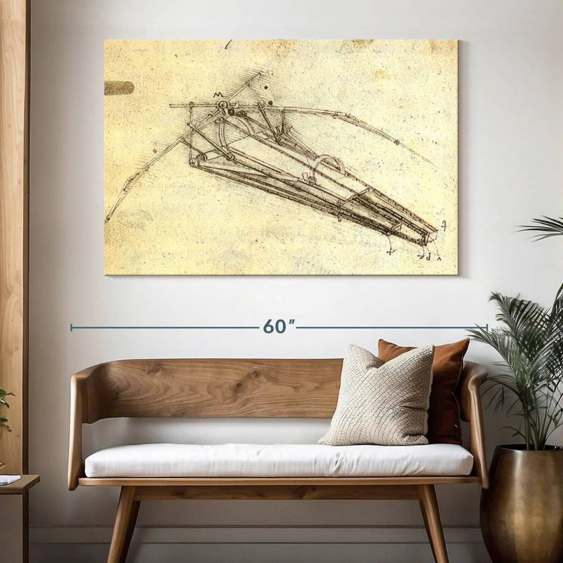 Laelle Design For A Flying Machine, 34" H x 51" W