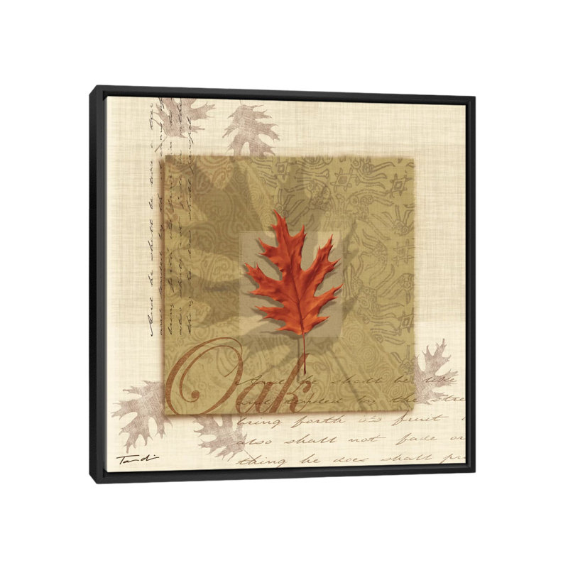«Oak», impression sur toile tendue, H 18 po x l 18 po x P 1,5 po, Pas de tapis, Toile avec cadre noir