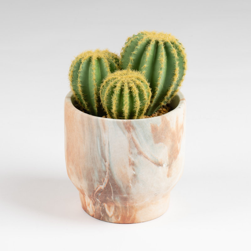 20cm Faux Cactus in Cement Pot