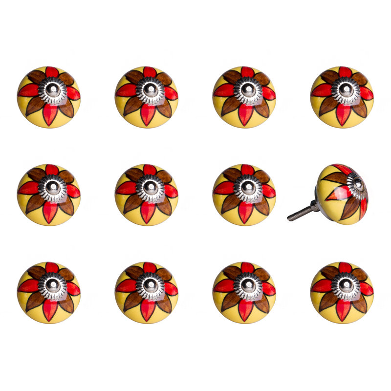 Hand Painted 1 1/2" Diameter Round Knob
