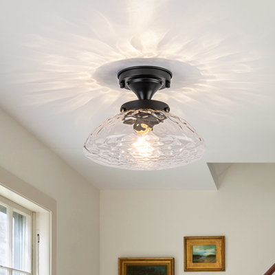 Hammered Water Glass Semi-Flush Mount