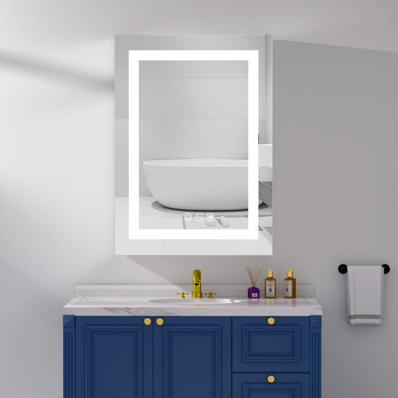 Pharmacie sans cadre à fixation en surface avec miroir et 3 tablettes réglables, Droite, H 28 po x l 20 po x P 5,9 po
