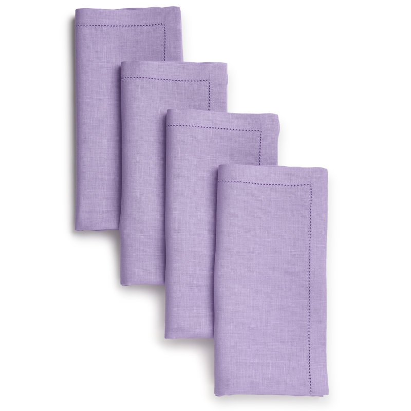 D'Moksha Hemstitch Linen Dinner Napkins