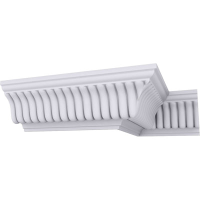 Endurathane Carrillo Crown Moulding, 3"H x 3"P x 4 1/4"F x 94 1/2"L, Factory Primed