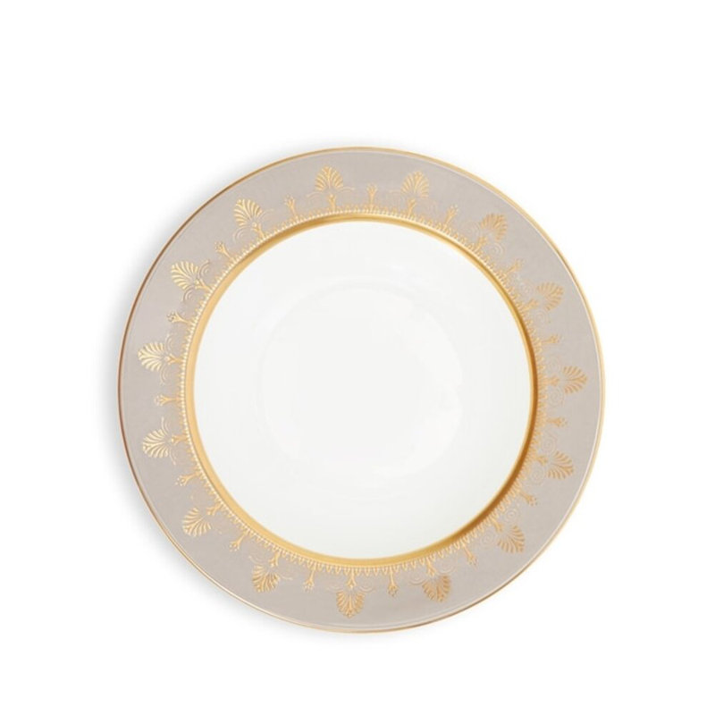 Wedgwood Anthemion Gray Rim Soup 8.9In