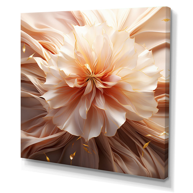 Art liquide liquide délicat blanc et rose clair I, Toile tendue, 24" H x 24" W