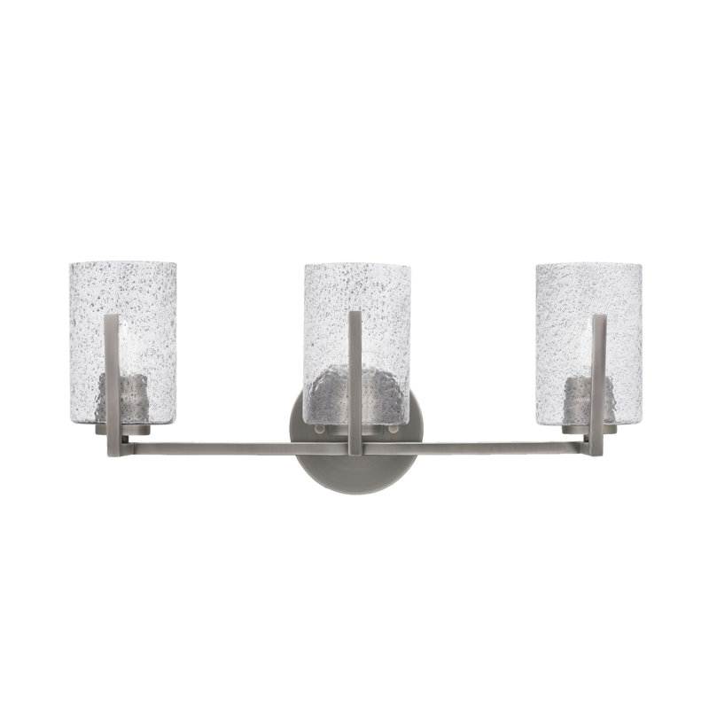 Dayberry 3 Light Bath Bar Shown With 4" Bubble Glass, Smoke Bubble Glass, Graphite