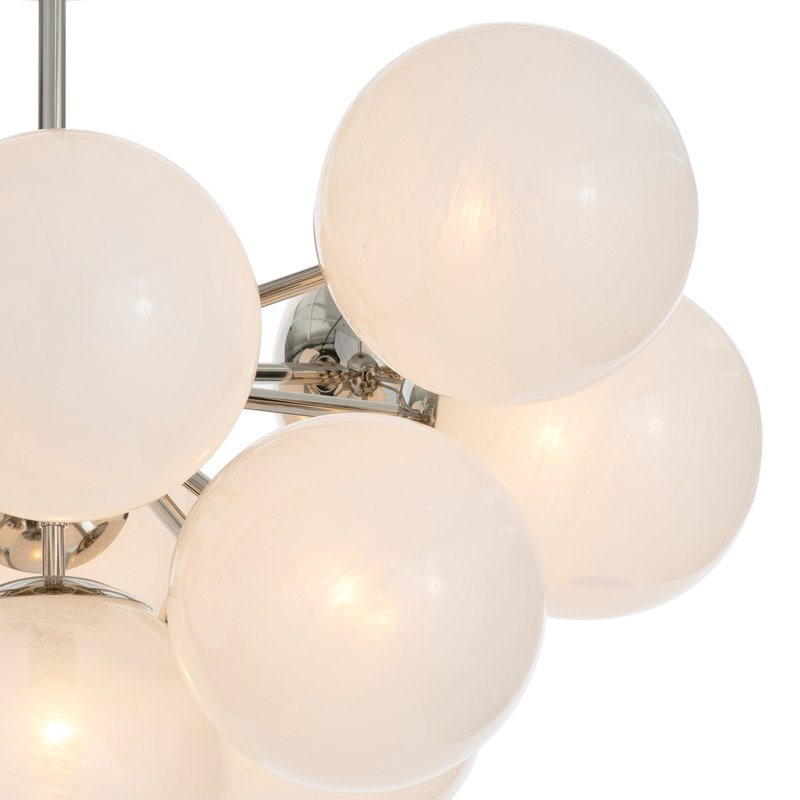 Shine Flush Mount, Swirl Glass, Polished Nickel