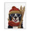 «Happy Skiing Dog», estampe numérique encadrée par Fab Funky-550018548-550018549