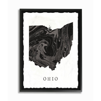 " Marbled Paper Ohio State Silhouette "