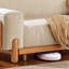 Canapé-lit en velours côtelé beige Threeseat-129743291