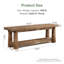 Banc de 55 po en bois massif avec rangement pour chaussures, banc de vestibule en grain de bois rustique avec tablette ouverte pour couloir, vestibule, chambre à coucher, assemblage facile-2329973