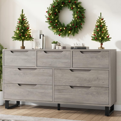 6/7 Drawer Dresser for Bedroom, Freestanding Wood Chest, Modern Storage Cabinet for Living Room, Entryway, Hallway