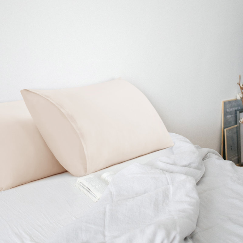 Stretch Jersey Knit Pillowcases With Envelope Closure, Blush Pink, Queen Pillow Case
