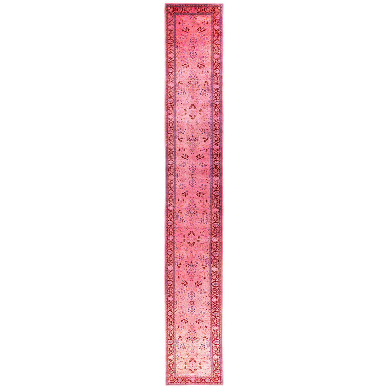 Overdyed One-of-a-Kind 2' 7" X 18' 1" Hand Knotted Area Rug