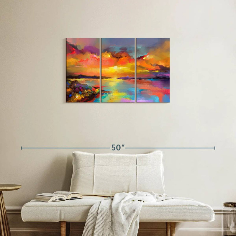 Avery Abstract Sunset Seascape, 20" H x 33" W