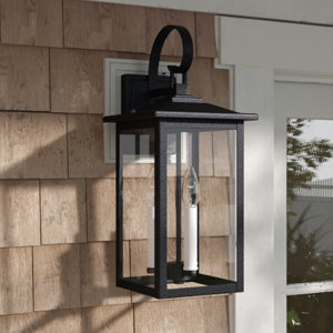 Dallas 3 - Bulb 19.88'' H Outdoor Wall Lantern with Dusk to Dawn