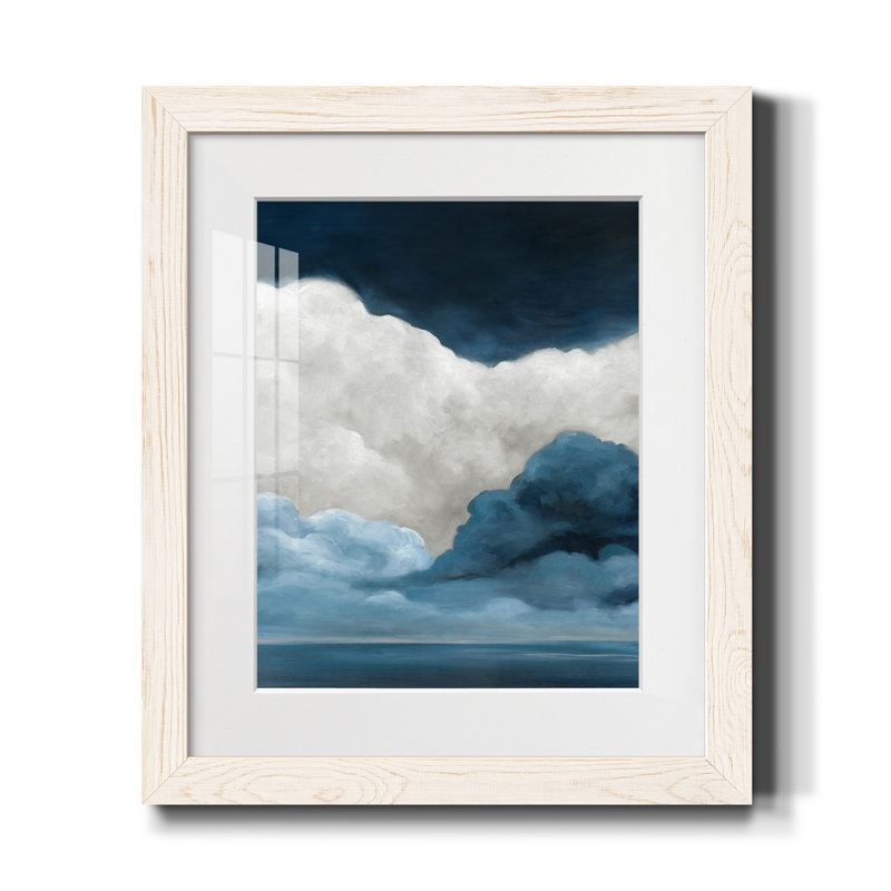 Like A Waterfall II - reproduction, White Framed, H 20 po x l 17 po x P 1 po, Blanc