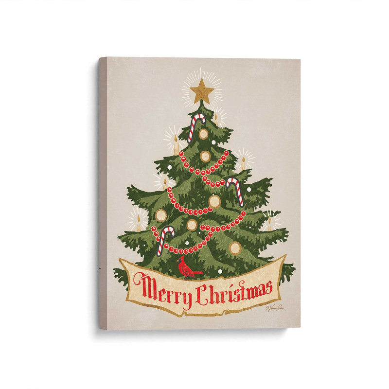 «Vintage Christmas Tree» par Lauren Rader, reproduction d'art, L 12 po x H 16 po, Ne s’applique pas, Toile non encadrée