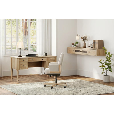 Bureau et bibliothèque murale avec station de charge