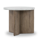 toli End Table - Italian White Marble