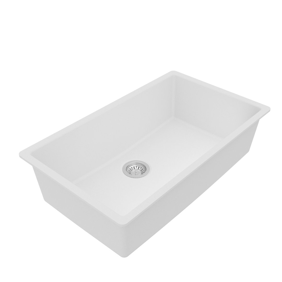 Karran Quartz 32-1/4'' X 19-1/4'' Large Single Bowl Undermount Kitchen Sink Kit Karran 