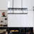 6-Light Matte Black Crystal Linear Chandelier/Dimmable Kitchen Island Pendant