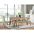 Ensemble de salle à manger 6 pièces à hauteur standard Guth en brun-table, quatre chaises et banc