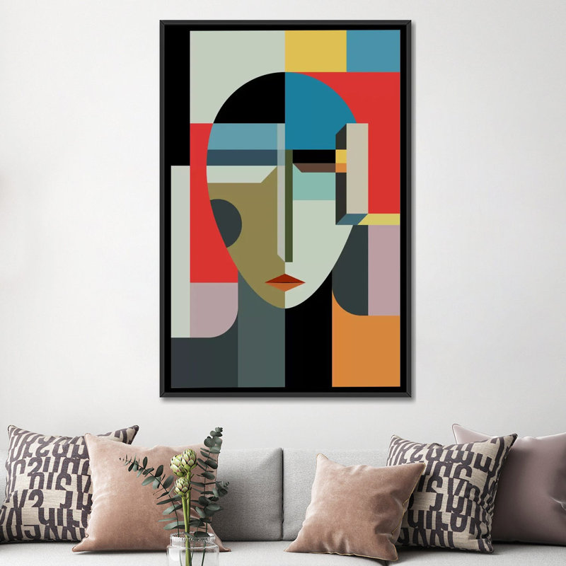 «Woman of When», reproduction d'impression sur toile, H 26 po x l 18 po x P 1,5 po, Toile avec cadre noir, Pas de tapis